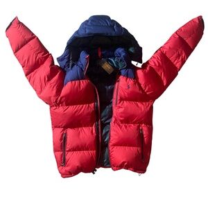 RALPH LAUREN POLO MEN PLAID PUFFER JACKET SIZE M WITH DETACHABLE ZIPPER HOOD